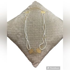 Multi-strand Gold & White Adjustsble Chain Belt